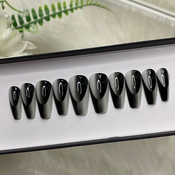 2023 Trend Ombré French Press On Nails | Handmade Press On Nails | Fake Nails - Picture 1 of 9